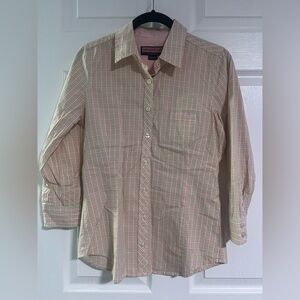 Vineyard Vines Pink/Green Checkered Button Down Top